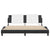 Bed Frame with LED without Mattress "Zadar" Black and White 180x200 cm