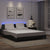 Bed Frame with LED without Mattress "Zadar" Black and White 180x200 cm