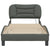 Bed Frame with LED without Mattress "Hvar" Dark Grey 90x190 cm Fabric