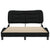 Bed Frame with LED without Mattress Black 137x187 cm Double Fabric