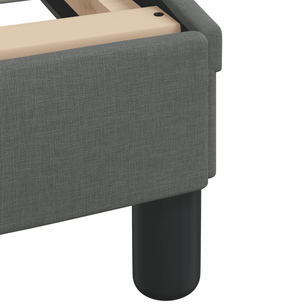 Bed Frame with LED without Mattress "Hvar" Dark Grey 152x203 cm Queen Fabric