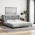 Bed Frame with LED without Mattress "Hvar" Dark Grey 180x200 cm King Fabric