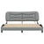 Bed Frame with LED without Mattress "Hvar" Dark Grey 180x200 cm King Fabric
