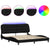 Bed Frame with LED without Mattress Black 183x203 cm King Fabric