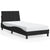 Bed Frame with LED without Mattress "Hanko" Black 90x190 cm Velvet