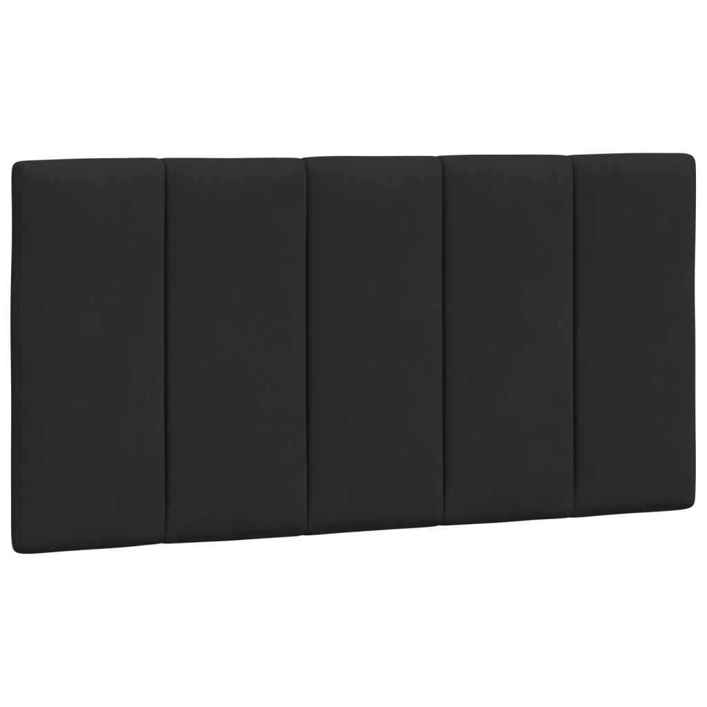 Bed Frame with LED without Mattress "Hanko" Black 107x203 cm King Single Velvet