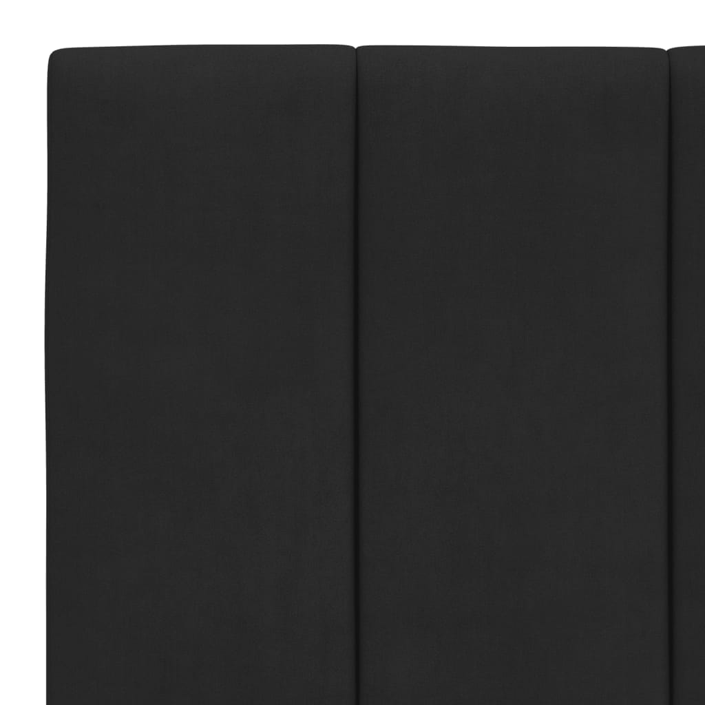 Bed Frame with LED without Mattress "Hanko" Black 107x203 cm King Single Velvet