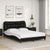 Bed Frame with LED without Mattress Black and White 137x187 cm Double