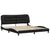 Bed Frame with LED without Mattress "Hvar" Black and White 180x200 cm
