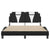 Bed Frame with LED without Mattress Black and White 137x187 cm Double