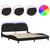 Bed Frame with LED without Mattress Black 183x203 cm King