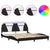 Bed Frame with LED without Mattress Black and White 183x203 cm King