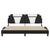 Bed Frame with LED without Mattress Black and White 183x203 cm King