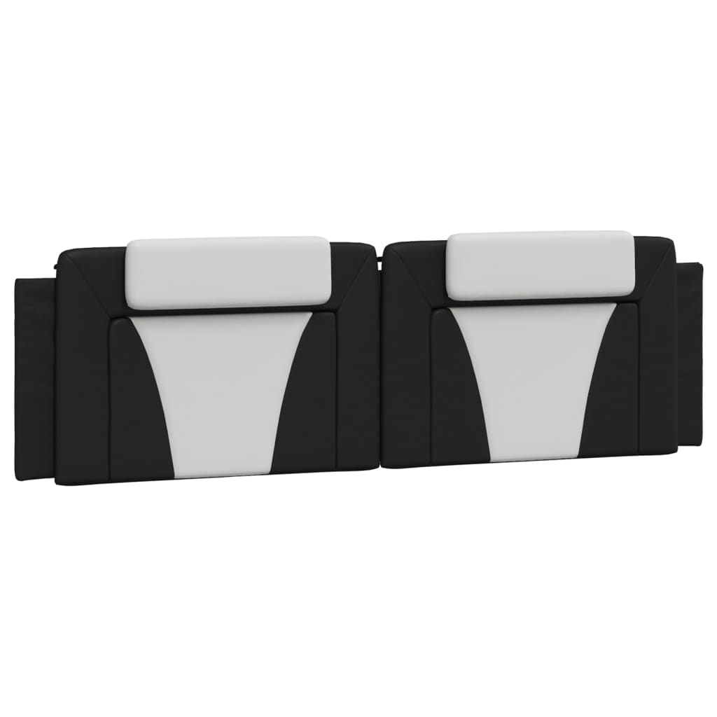 Bed Frame "Viana" with LED without Mattress Black and White 180x200 cm