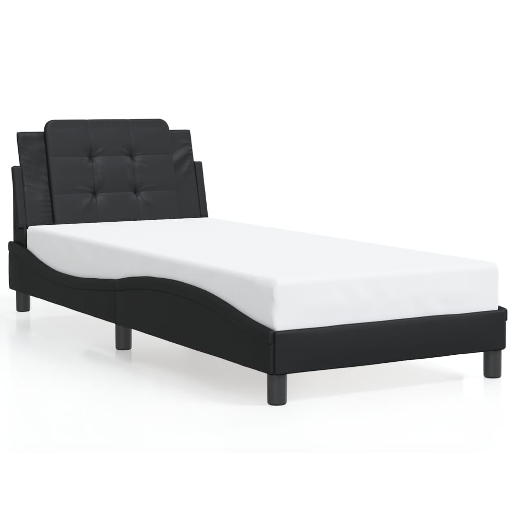 Bed Frame with LED without Mattress "Zadar" Black 90x190 cm