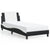 Bed Frame with LED without Mattress "Zadar" Black and White 107x203 cm