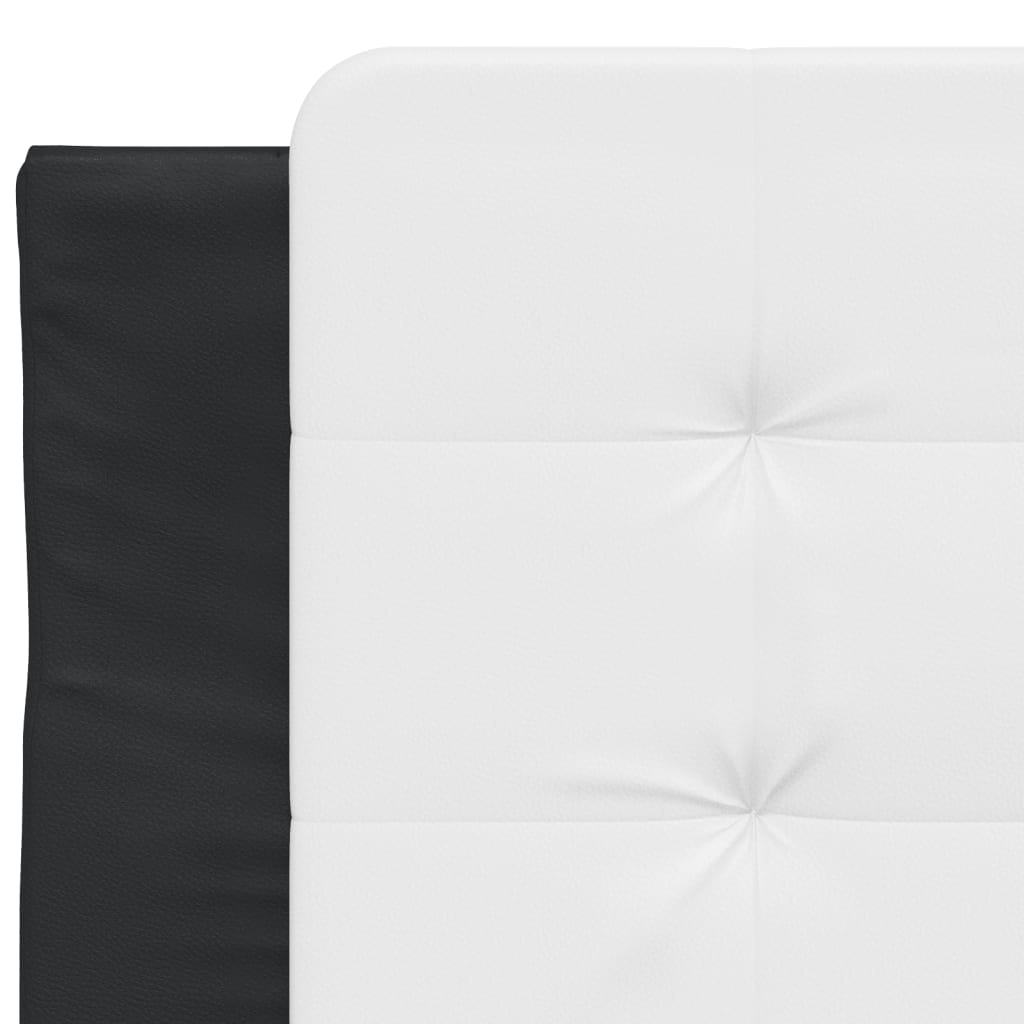 Bed Frame with LED without Mattress "Zadar" Black and White 107x203 cm