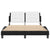 Bed Frame with LED without Mattress Black and White 137x187 cm Double