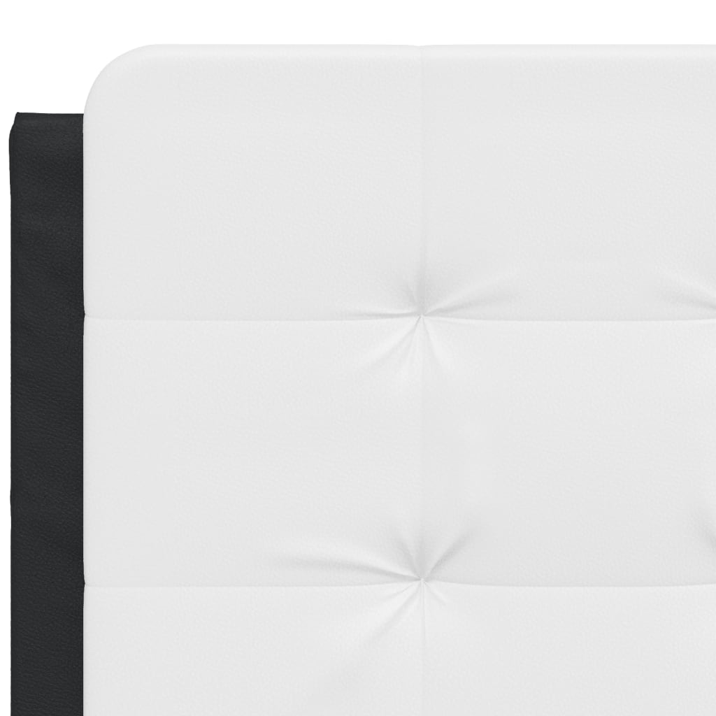 Bed Frame with LED without Mattress "Zadar" Black and White 137x190 cm Double