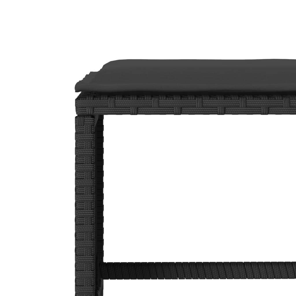 6 Piece Garden Sofa Set with Cushions Black Poly Rattan