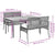 3 Piece Garden Dining Set with Cushions Black Poly Rattan