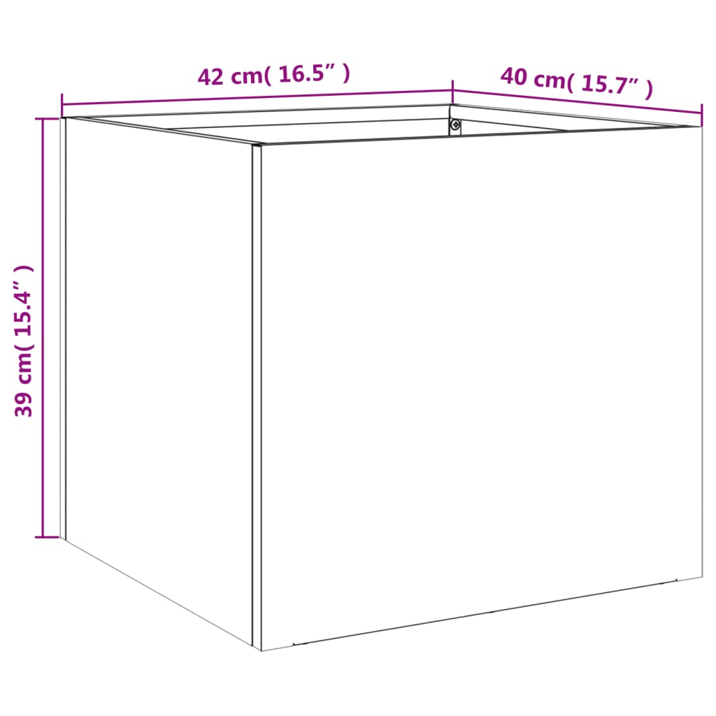 Planters 2 pcs Silver 42x40x39 cm Stainless Steel