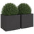 Planters 2 pcs Black 49x47x46 cm Steel