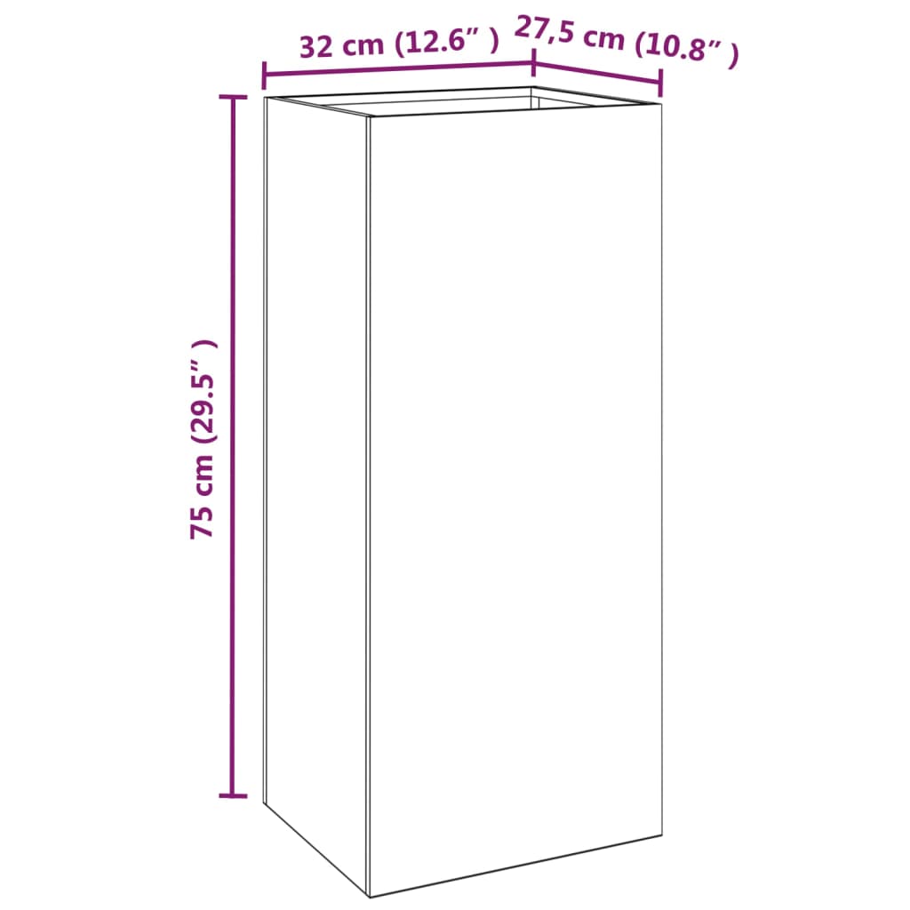 Planter Anthracite 32x29x75 cm Steel