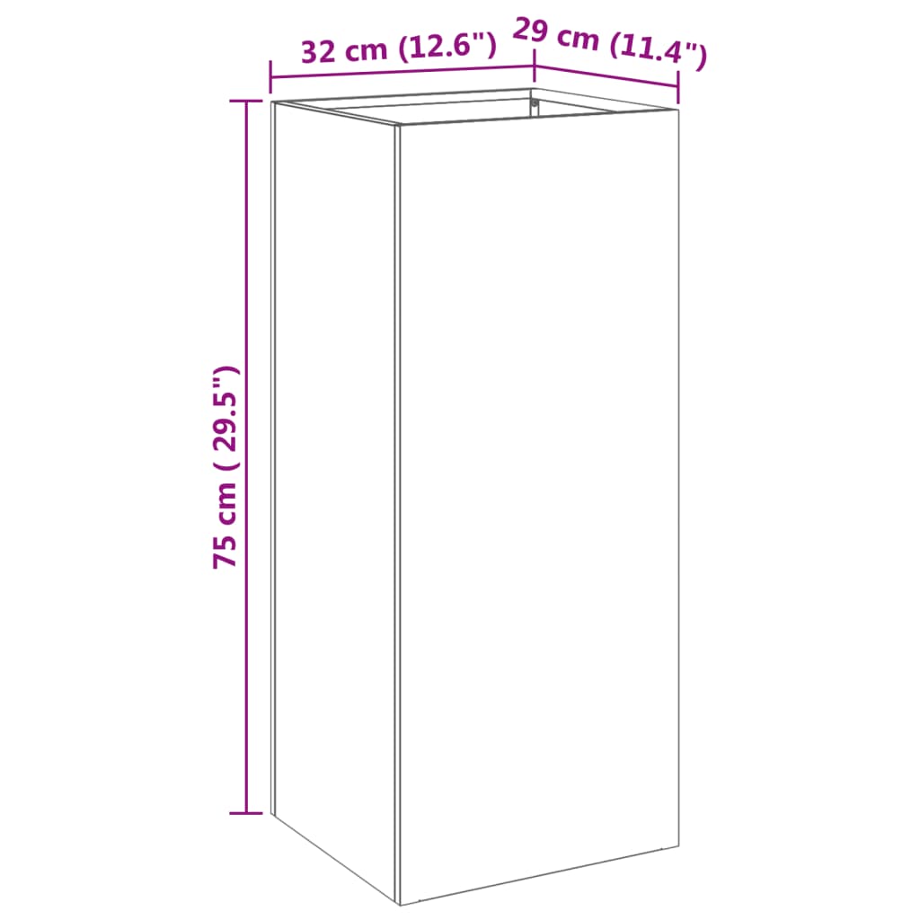 Planter Silver 32x29x75 cm Stainless Steel