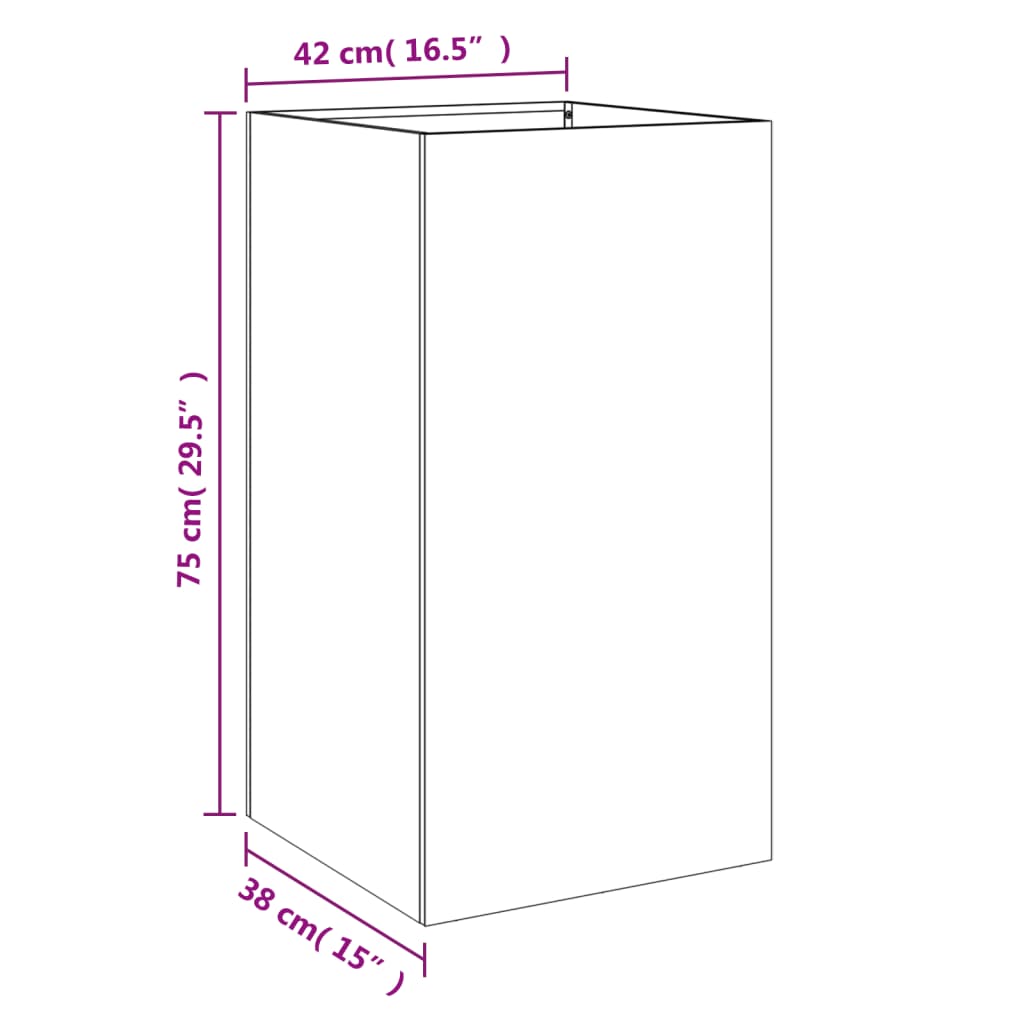 Planter Silver 42x38x75 cm Stainless Steel