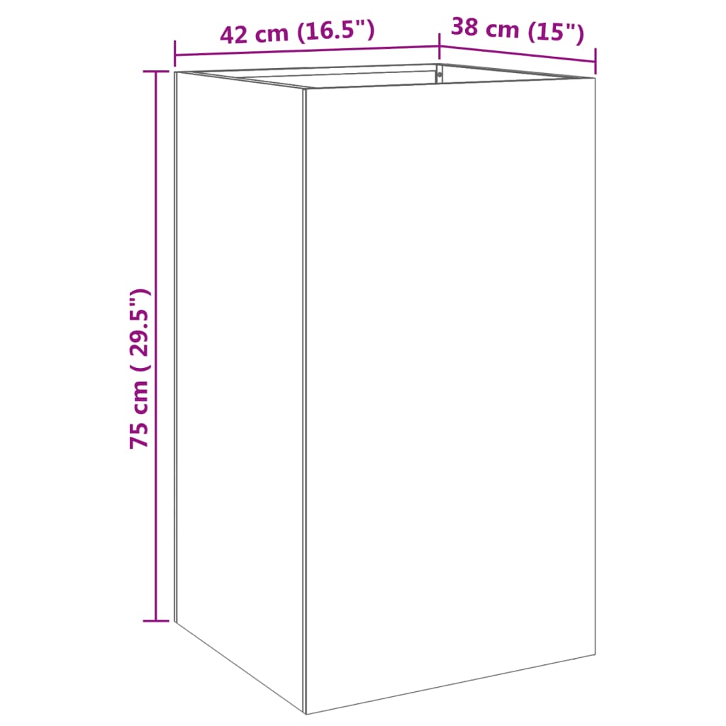 Planter Silver 42x38x75 cm Stainless Steel