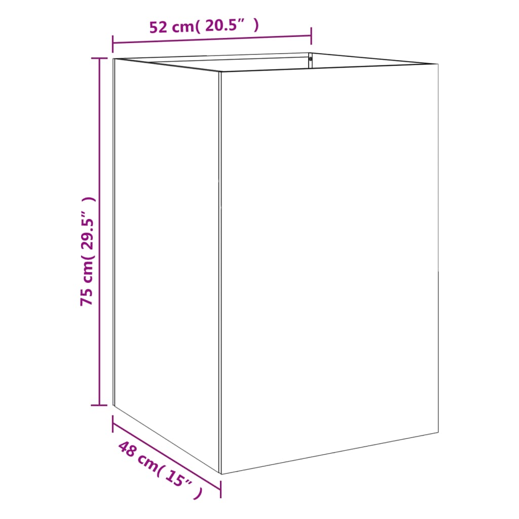 Planter Silver 52x48x75 cm Stainless Steel