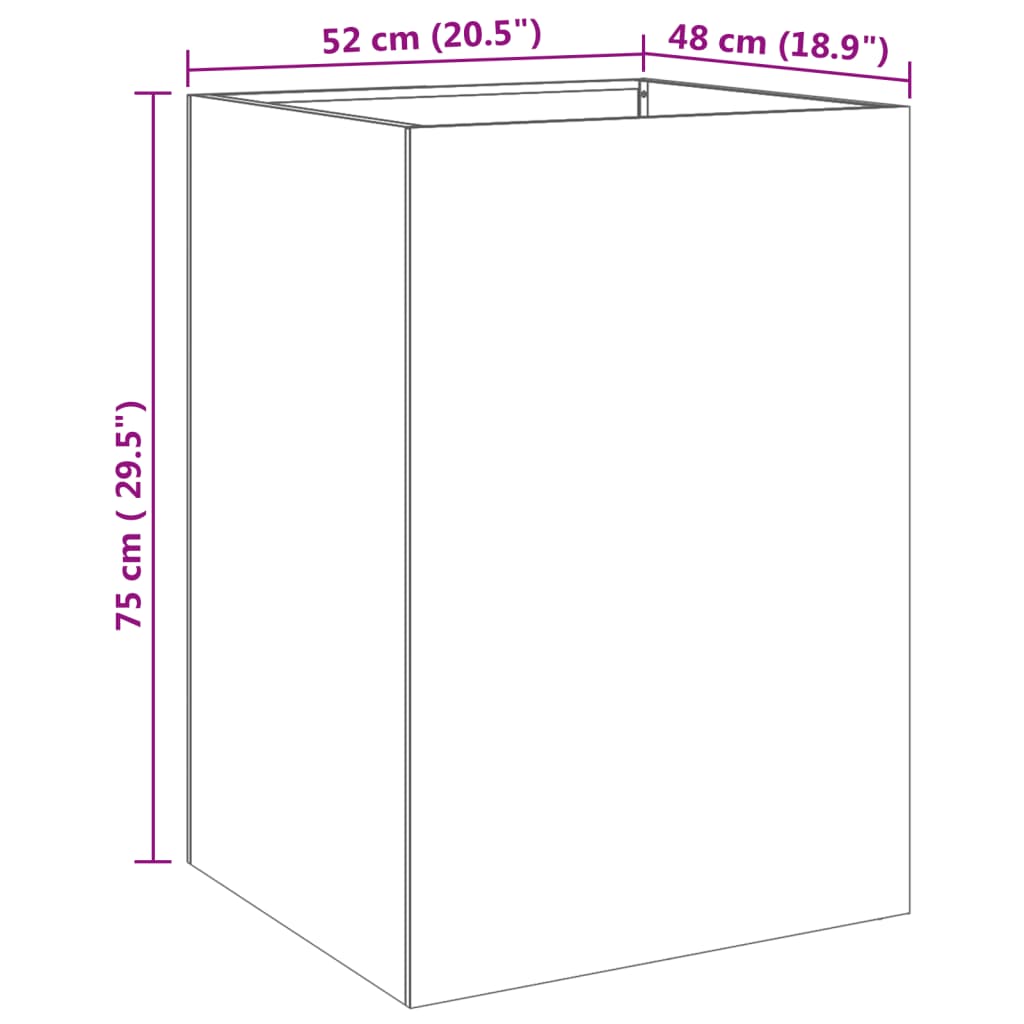 Planter Silver 52x48x75 cm Stainless Steel