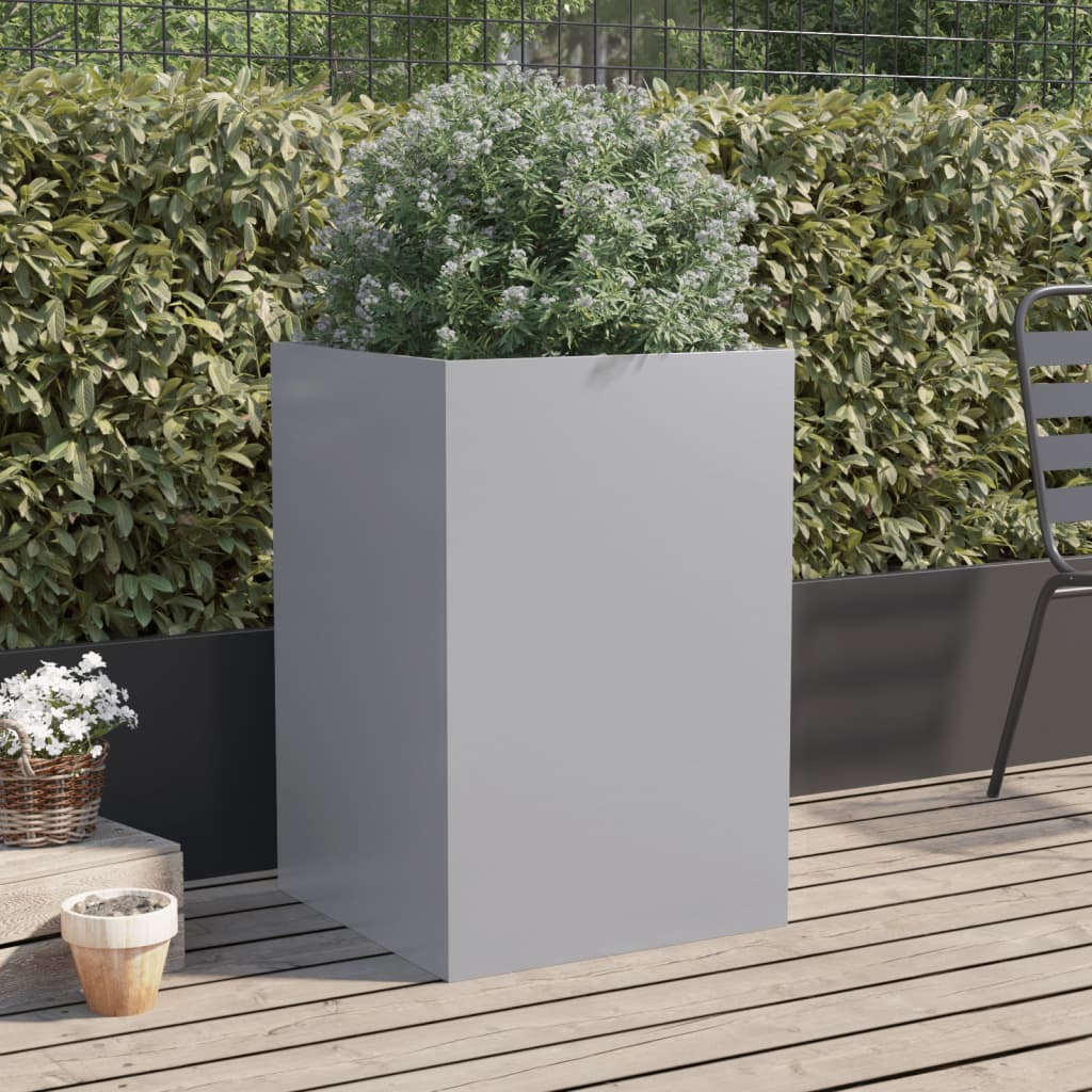 Planter Silver 52x48x75 cm Galvanised Steel