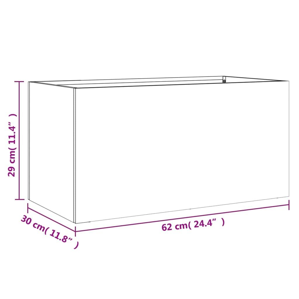 Planter Black 62x30x29 cm Steel