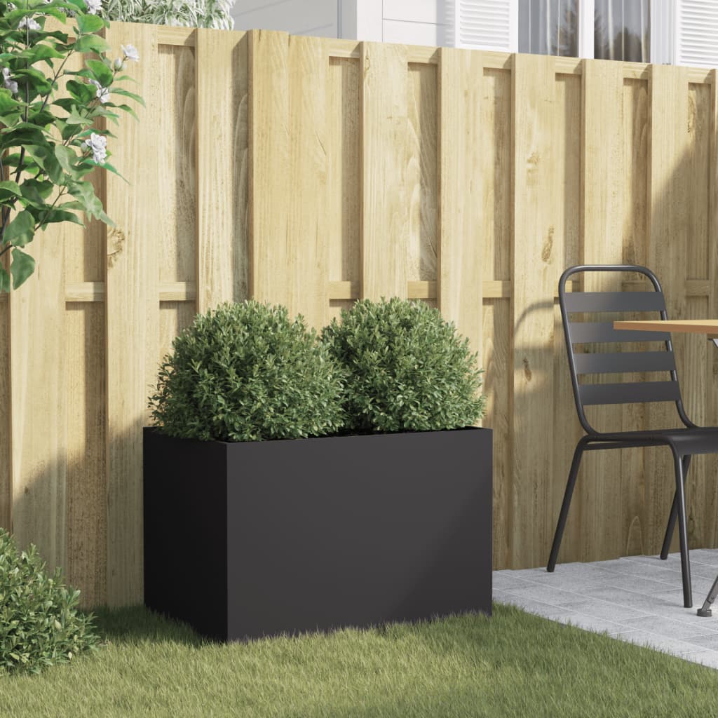 Planter Black 62x40x39 cm Steel