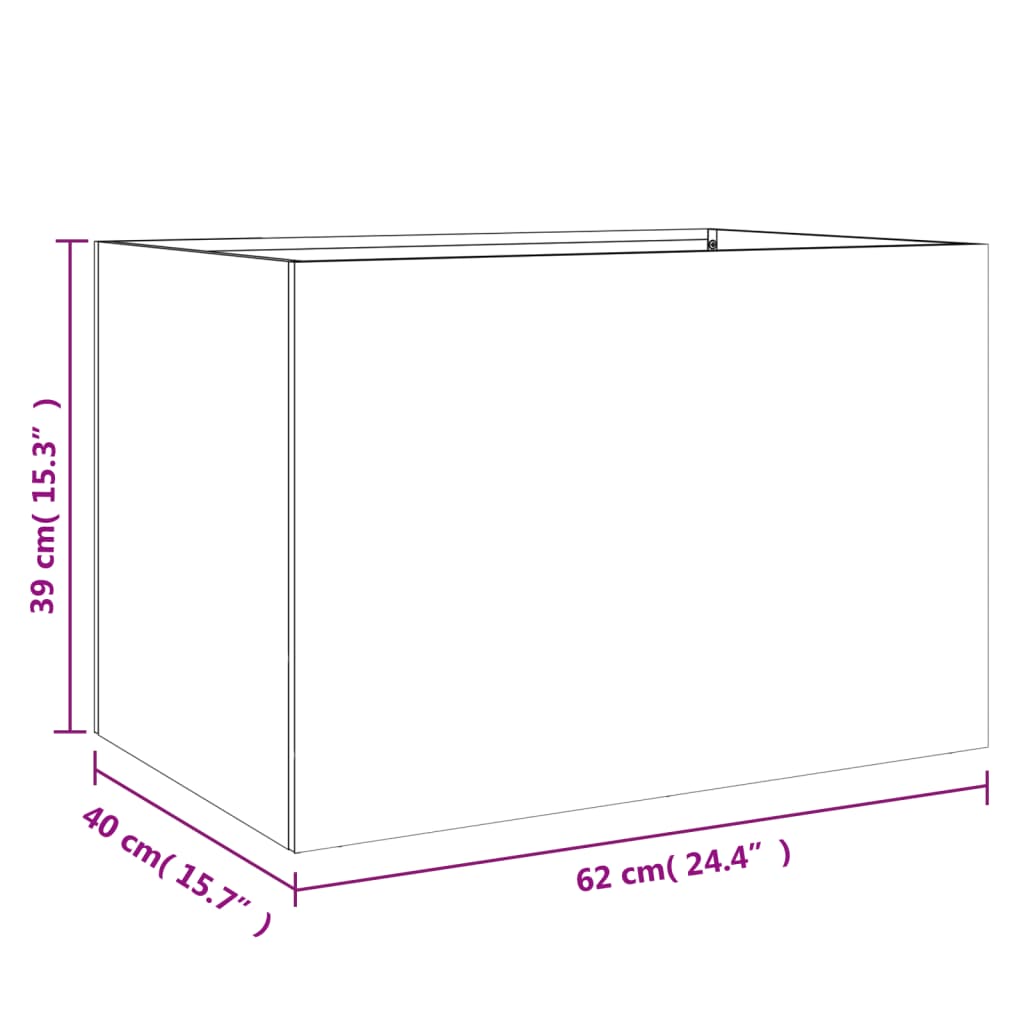 Planter Silver 62x40x39 cm Stainless Steel