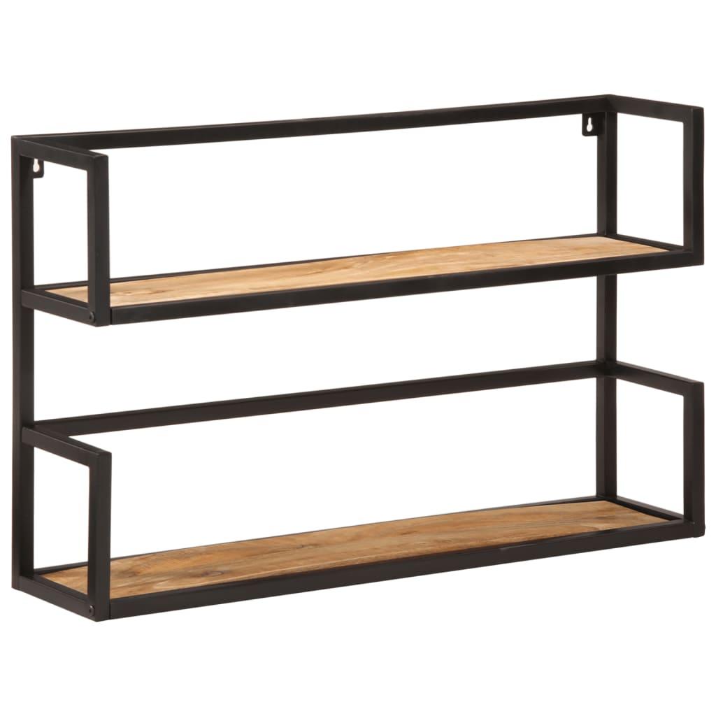 Wall Shelf 90x20x55 cm Solid Wood Mango and Iron