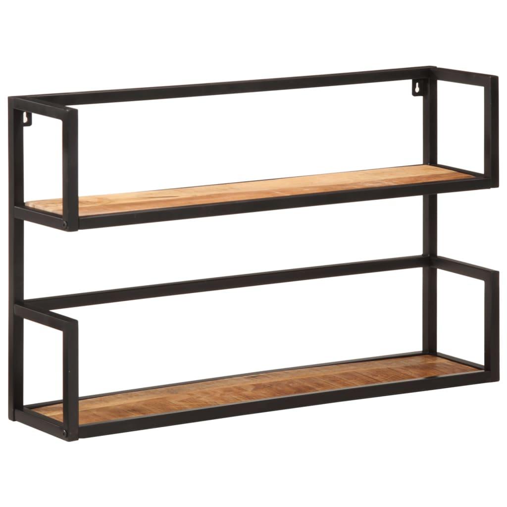 Wall Shelf 90x20x55 cm Solid Wood Mango and Iron