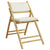 4 Piece Folding Bistro Chairs with Cream White Cushions Bamboo