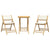 3 Piece Folding Bistro Set with Cream White Cushions Bamboo