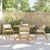 5 Piece Folding Bistro Set with Cream White Cushions Bamboo