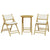 3 Piece Folding Bistro Set with Cream White Cushions Bamboo