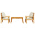 3 Piece Garden Lounge Set with Cushions Solid Wood Acacia