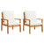 3 Piece Garden Lounge Set with Cushions Solid Wood Acacia