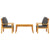 3 Piece Garden Lounge Set with Cushions Solid Wood Acacia