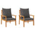 3 Piece Garden Lounge Set with Cushions Solid Wood Acacia