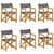 6 pcs Folding Garden Chairs Dark Grey Fabric