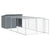 Dog House with Run Anthracite 153x396x110 cm Galvanised Steel