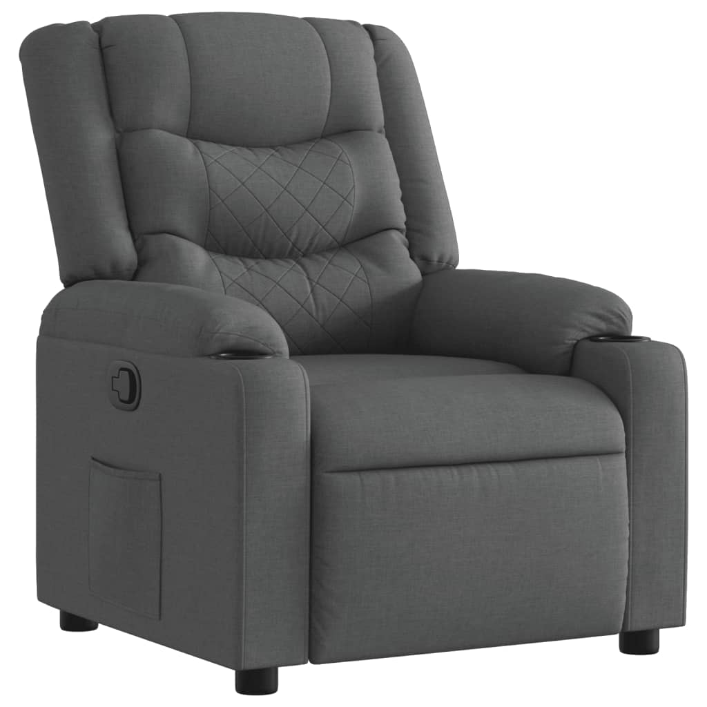 Recliner Chair Dark Grey Fabric